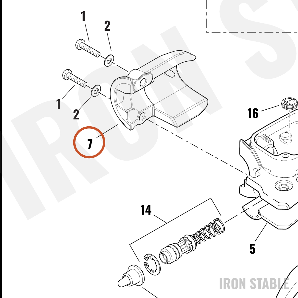 Harley-Davidson Mounting Clamp, Front Brake Master Cyl, Chr