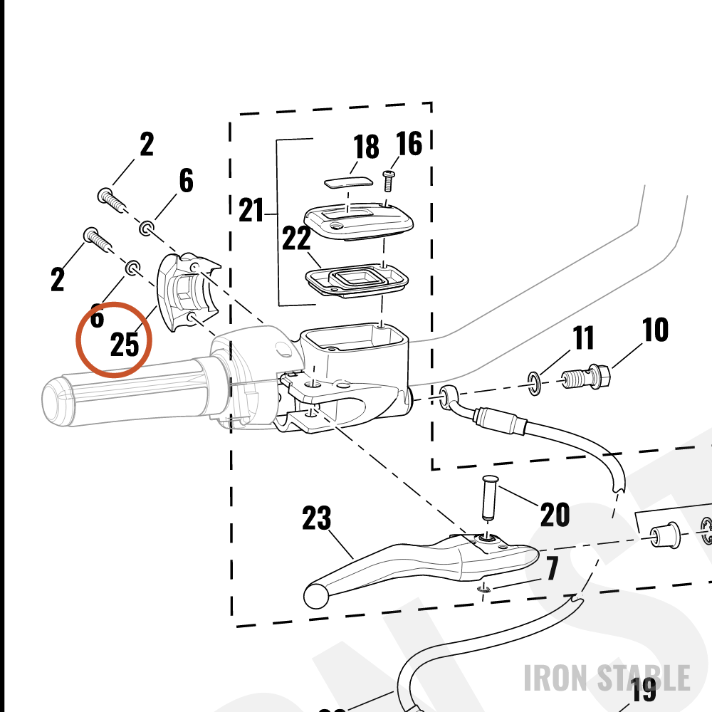 Harley-Davidson Clamp, Fr Brake Ma Cyl Mt, Black