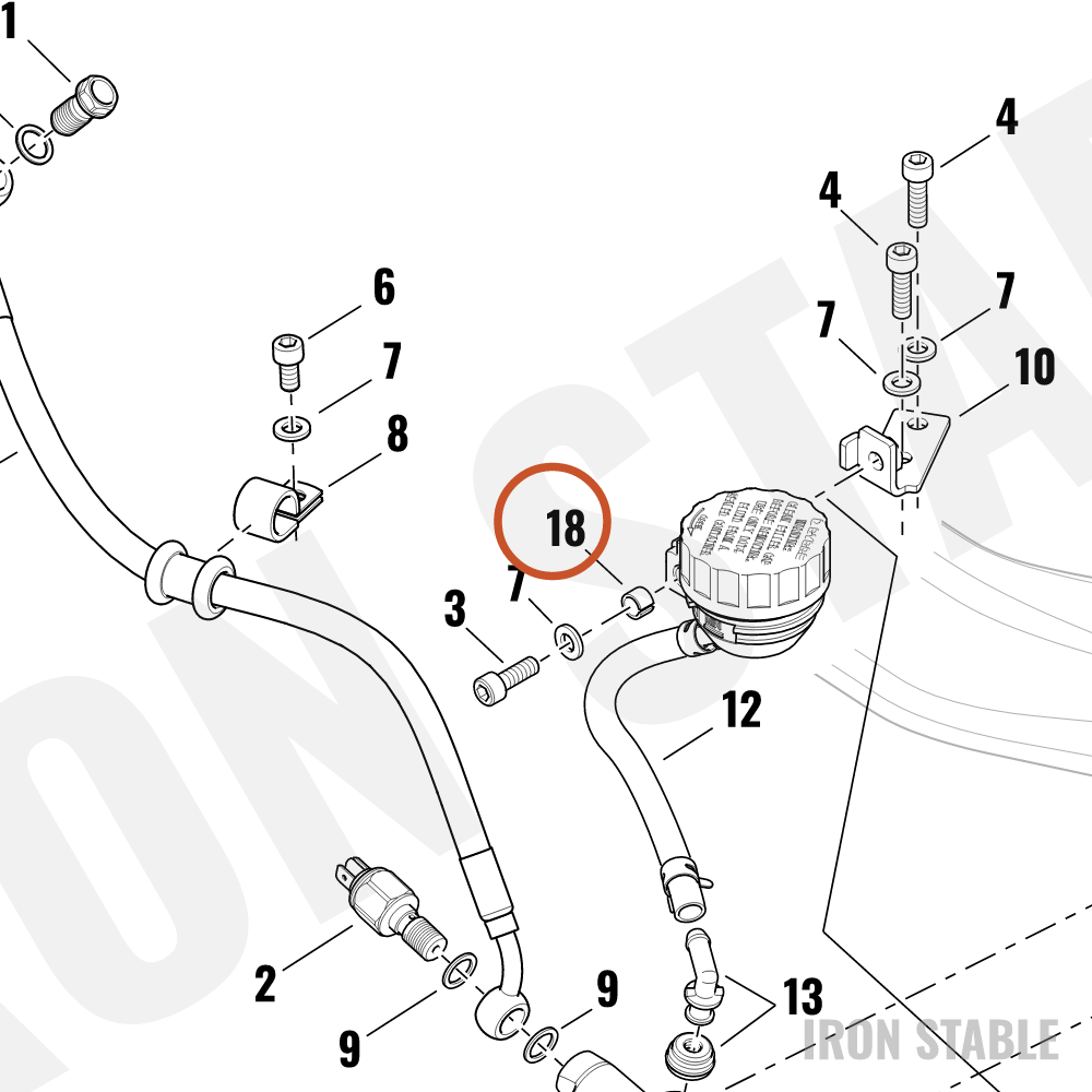 Harley-Davidson Bushing, Brake Master Cyl Reservoir