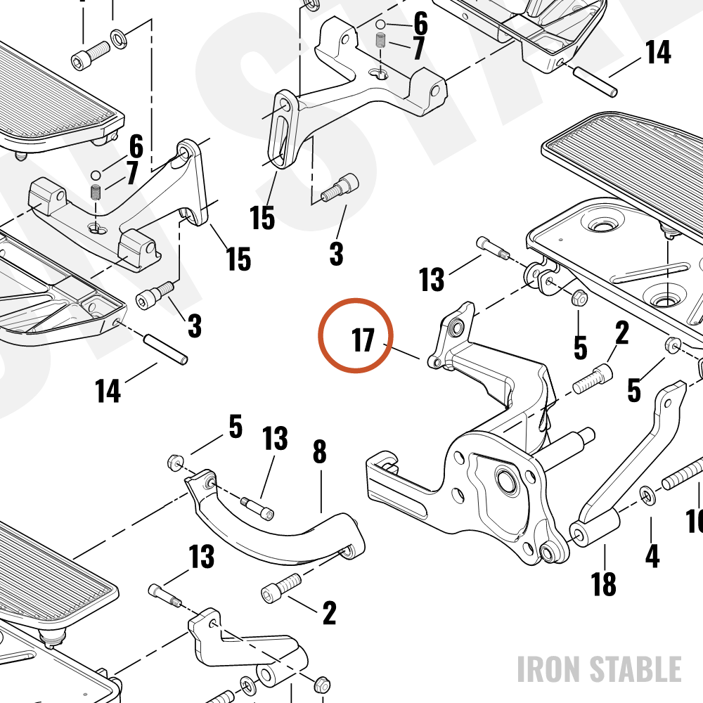 Harley-Davidson Bracket, Parking Brake, Black, W/