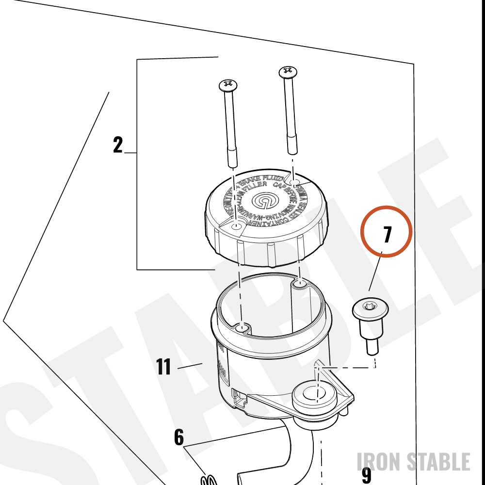 Harley-Davidson Rsvr, Brake Ma Cyl, Shldr Bolt