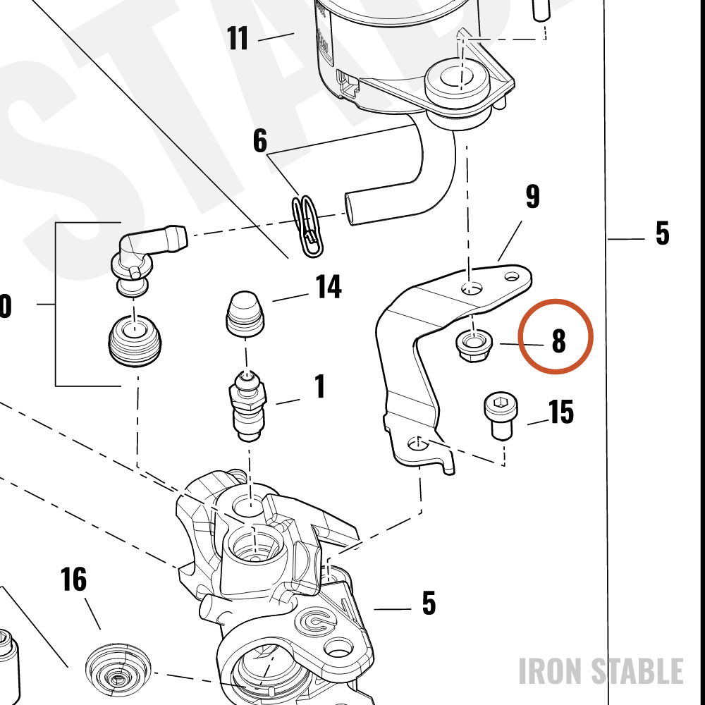 Harley-Davidson Rsvr, Brake Ma Cyl, Shldr, Nut