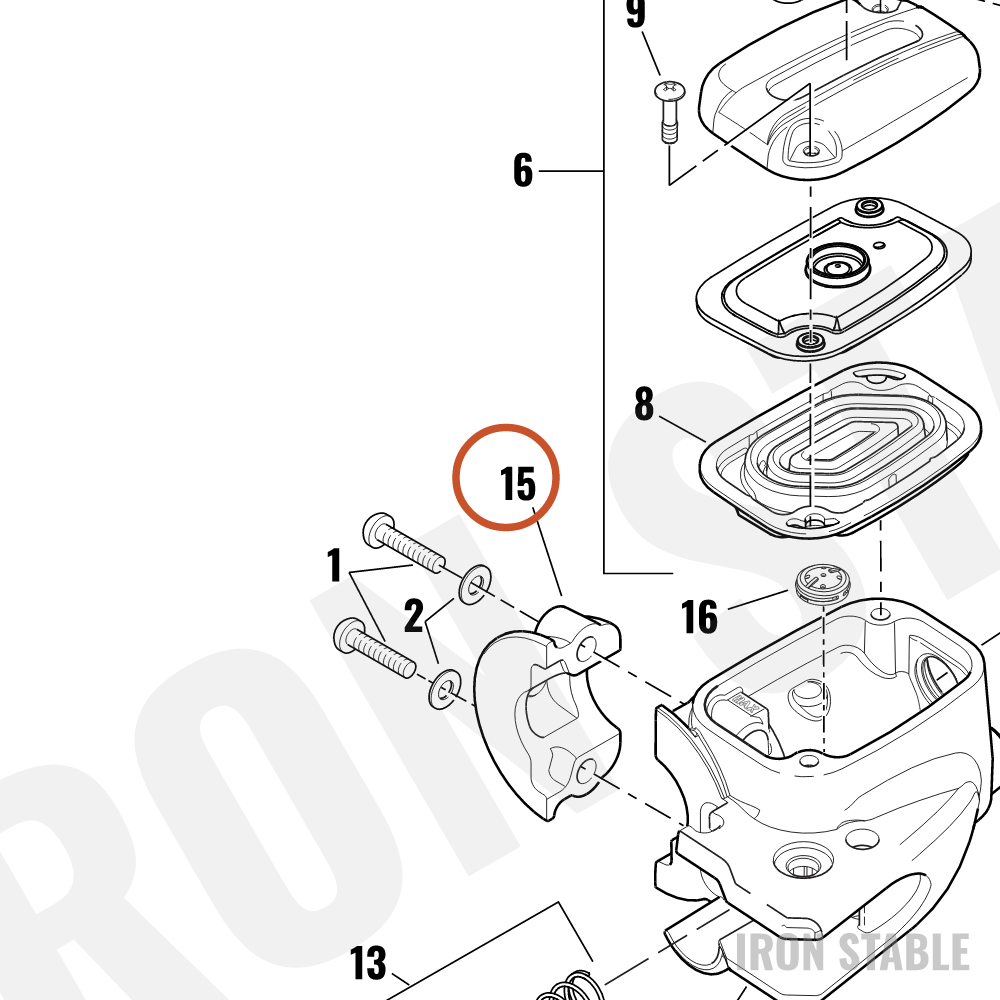 Harley-Davidson Clamp, Fr Brake Ma Cyl Mt, 1-1/4, S