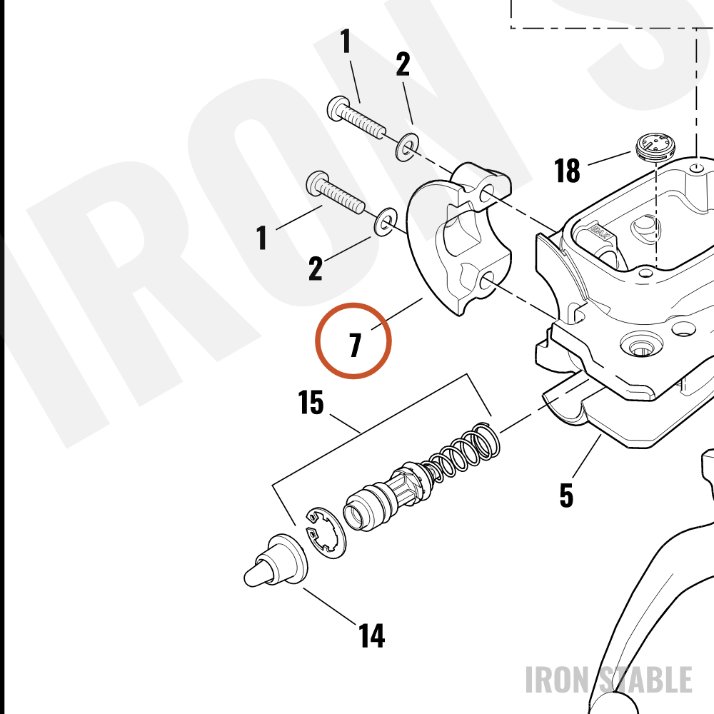 Harley-Davidson Clamp, Fr Brake Ma Cyl Mt, 1-1/4, C