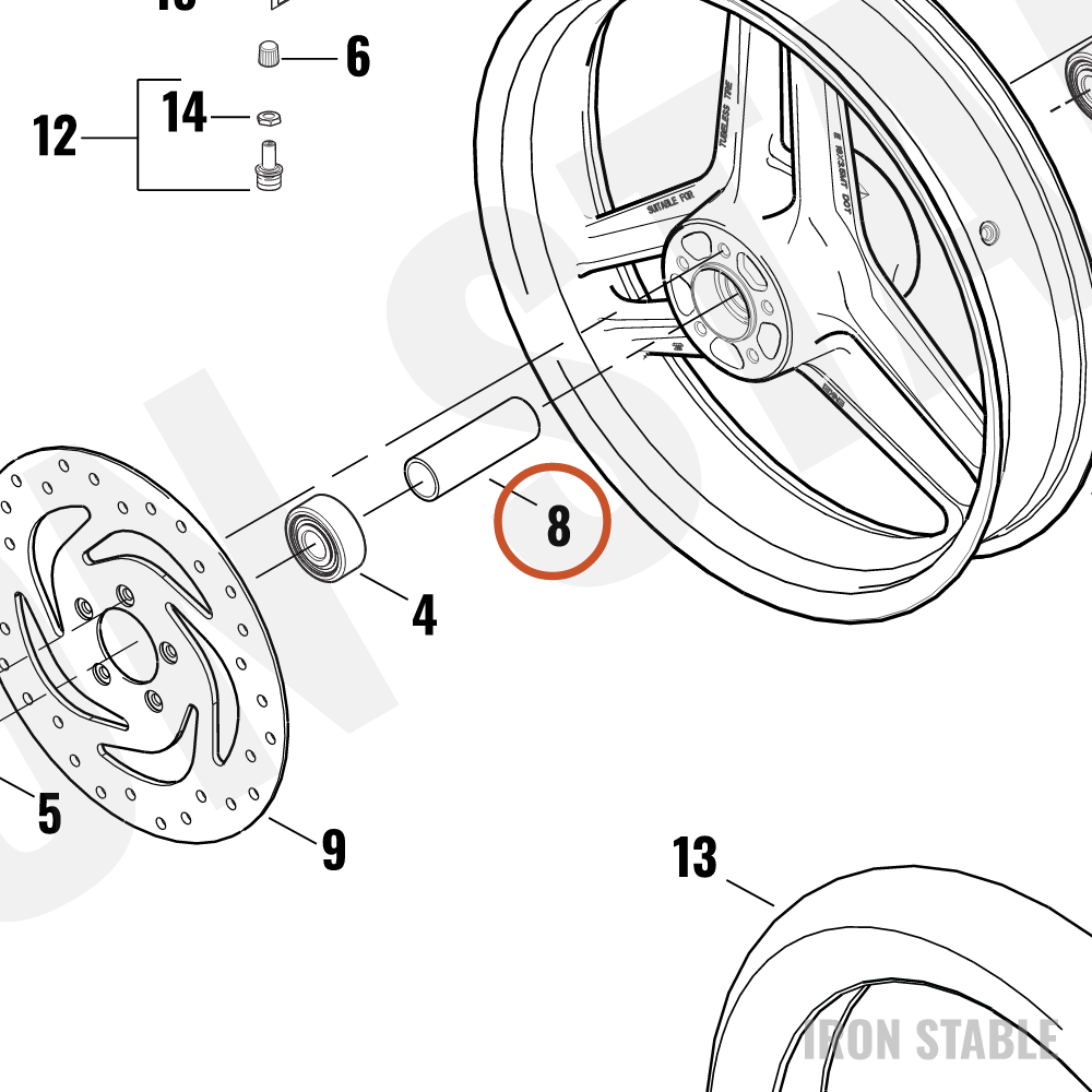 Harley-Davidson Sleeve, Brng Spacer