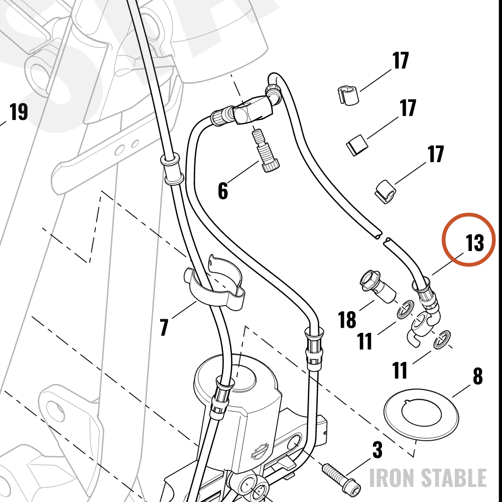 Harley-Davidson Brakeline, Front, Abs, Cal-Hcu
