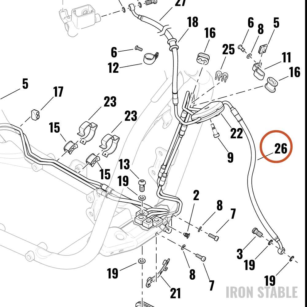 Harley-Davidson Brake Line, Abs, Ehcu-To-Fr Cali