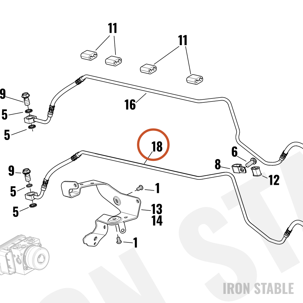 Harley-Davidson Brake Line, Fr, Abs, Manf To Hcu