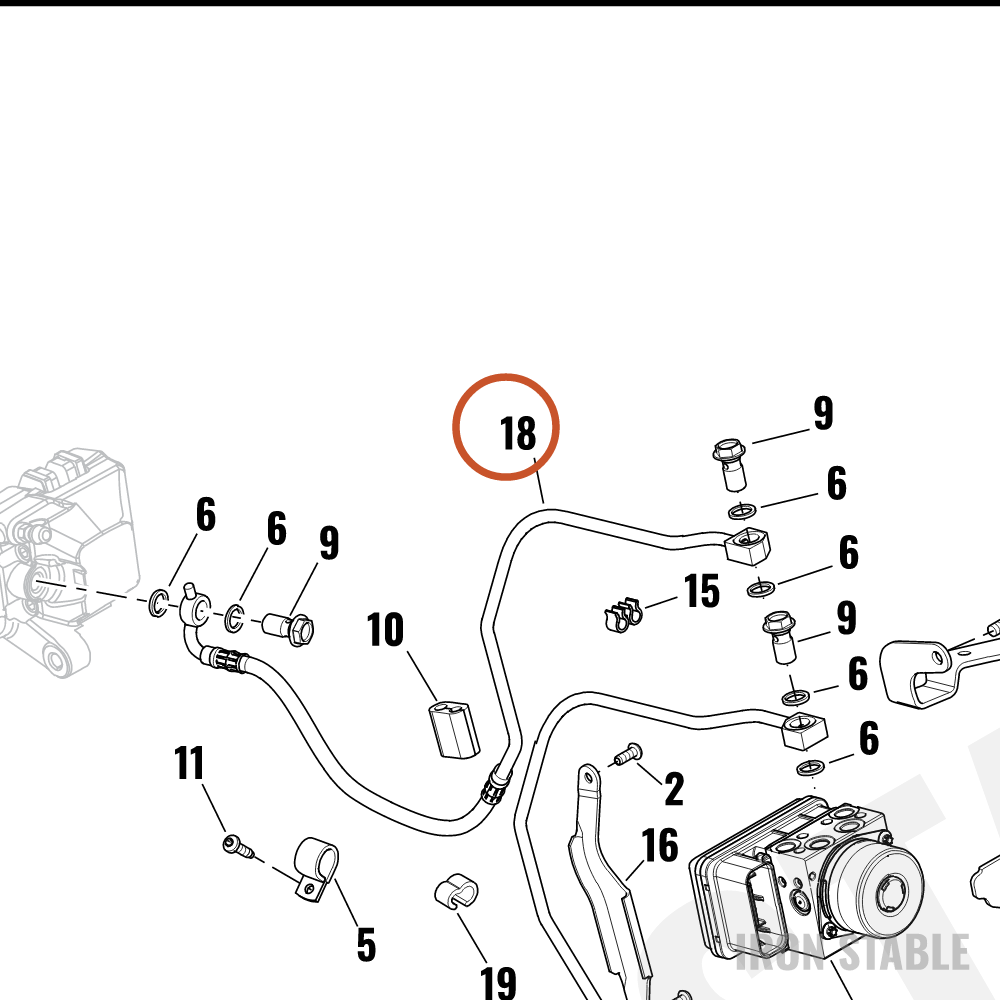 Harley-Davidson Brake Line, Rear, Abs, Caliper To
