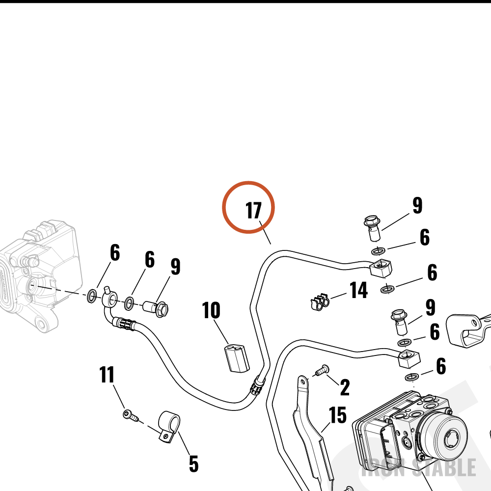Harley-Davidson Brake Line, Rear, Abs, Caliper To