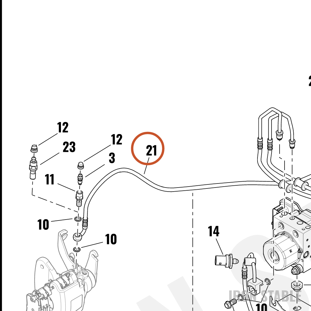 Harley-Davidson Brake Line, Ehcu To Rr Rh Calip