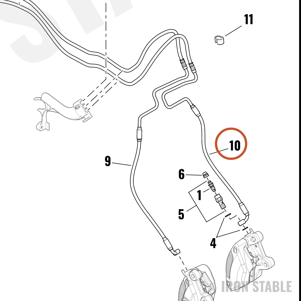 Harley-Davidson Brake Line, Ehcu To Fr Lh Calip