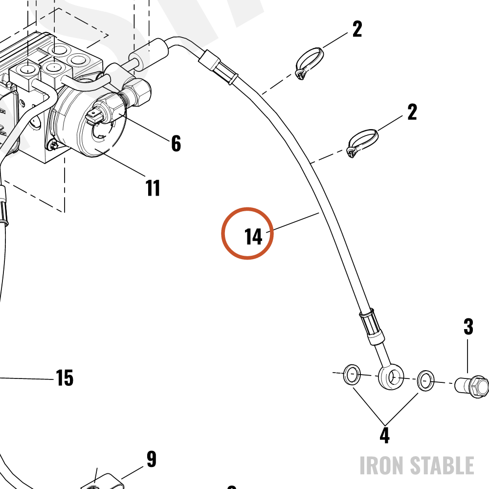 Harley-Davidson Brake Line, Abs, Ehcu To Rr Mast