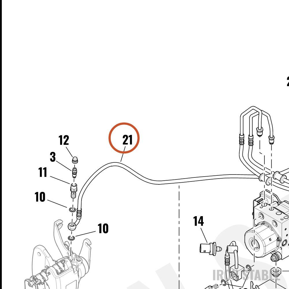 Harley-Davidson Brake Line, Ehcu To Rr Rh Calip