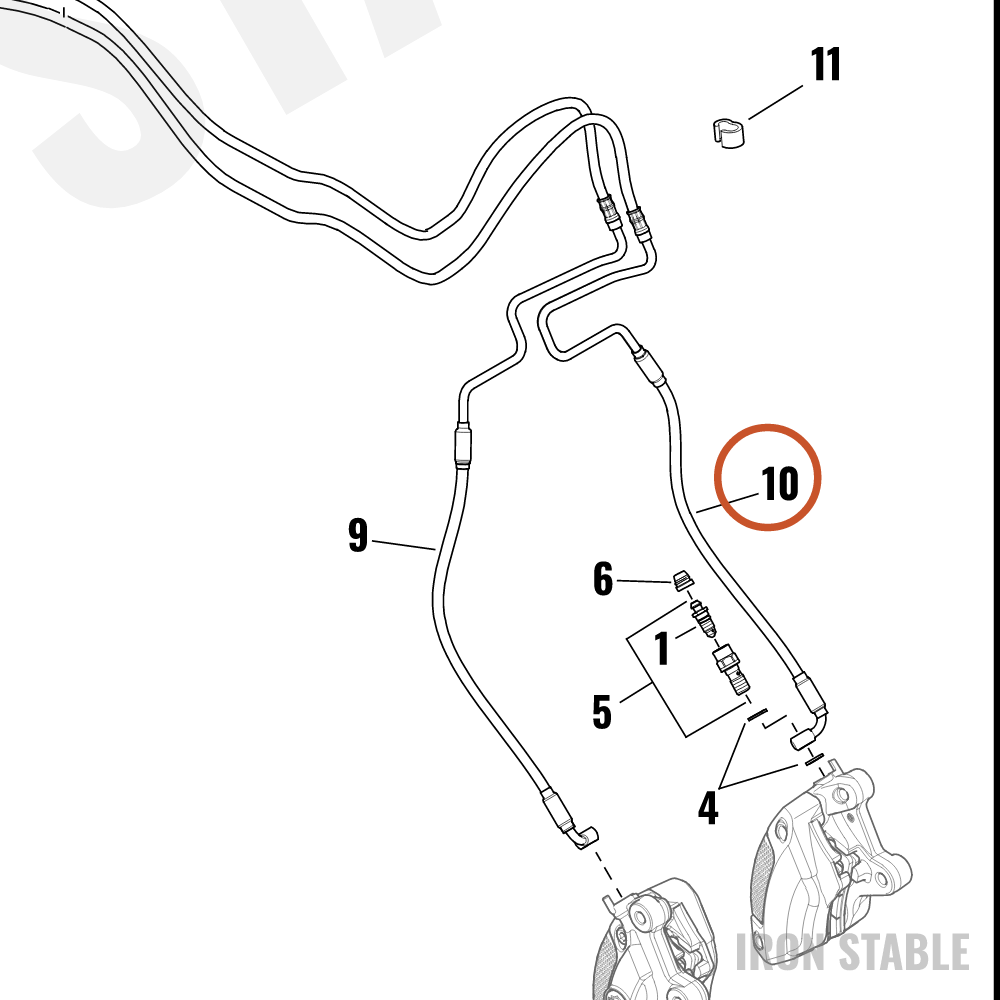 Harley-Davidson Brake Line, Ehcu To Fr Lh Calip