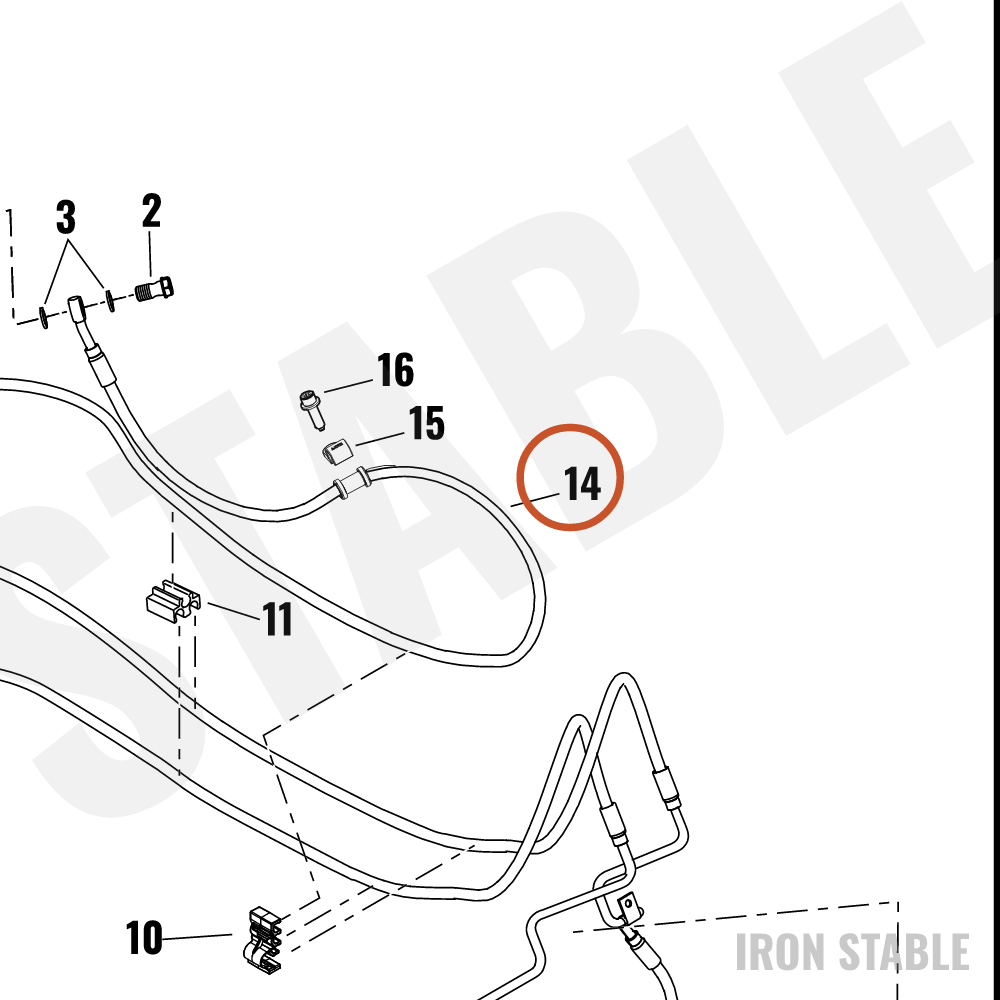 Harley-Davidson Brake Line, Fr M/C-To-Abs, Smk