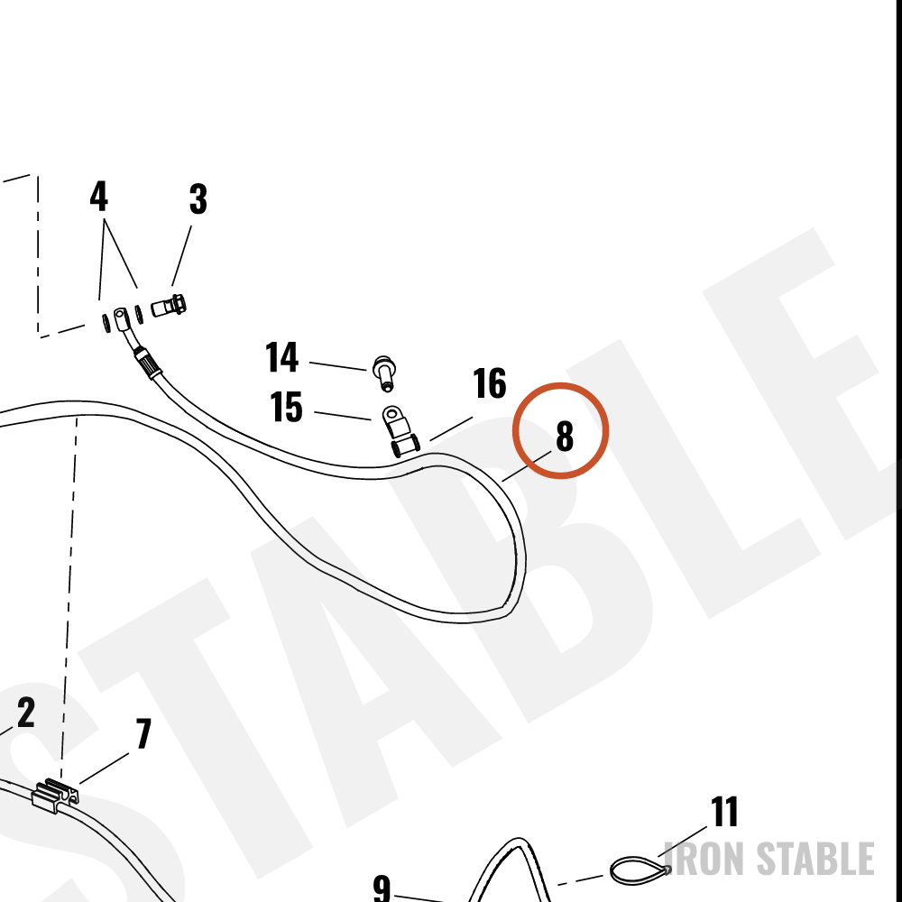 Harley-Davidson Brake Line, Fr M/C-To-Abs, Brt
