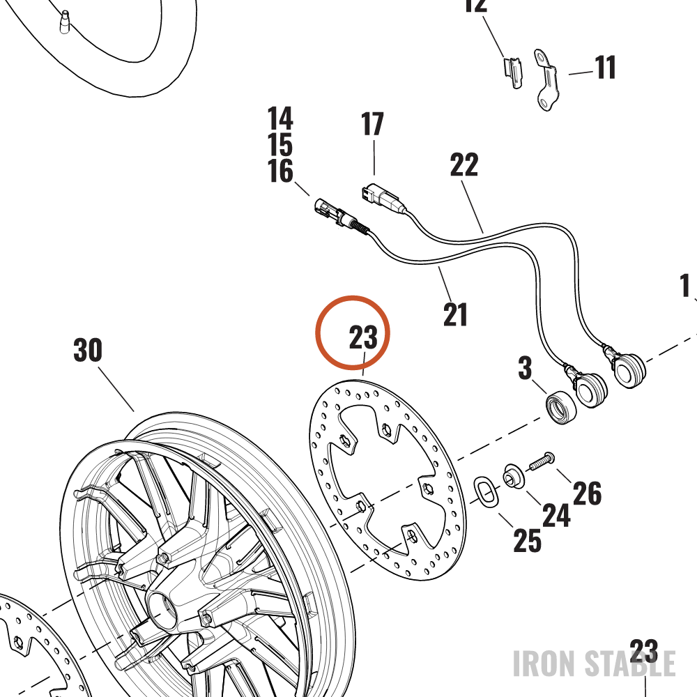 Harley-Davidson Brake Rotor, Rh, Front