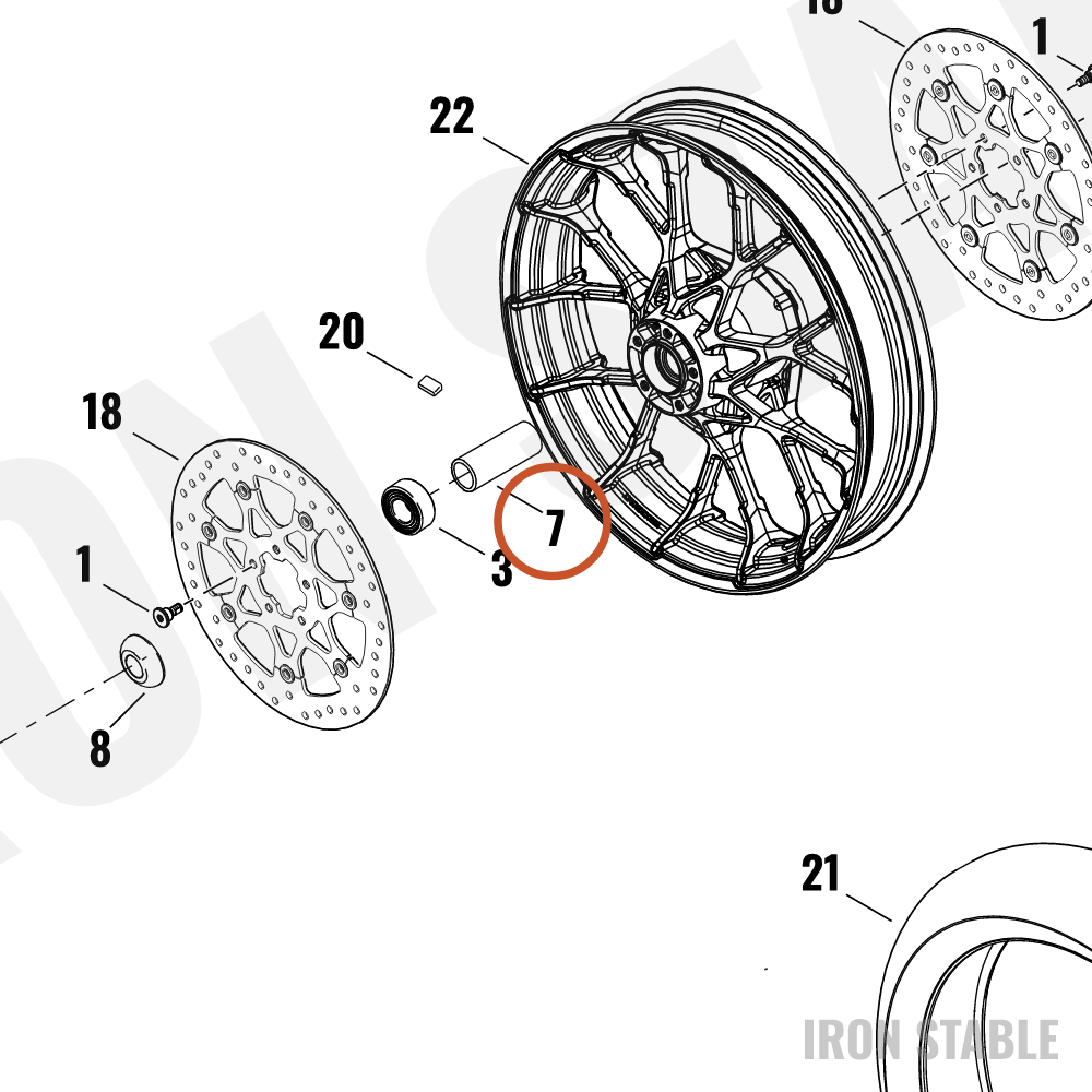 Harley-Davidson Sleeve, Brng Spacer