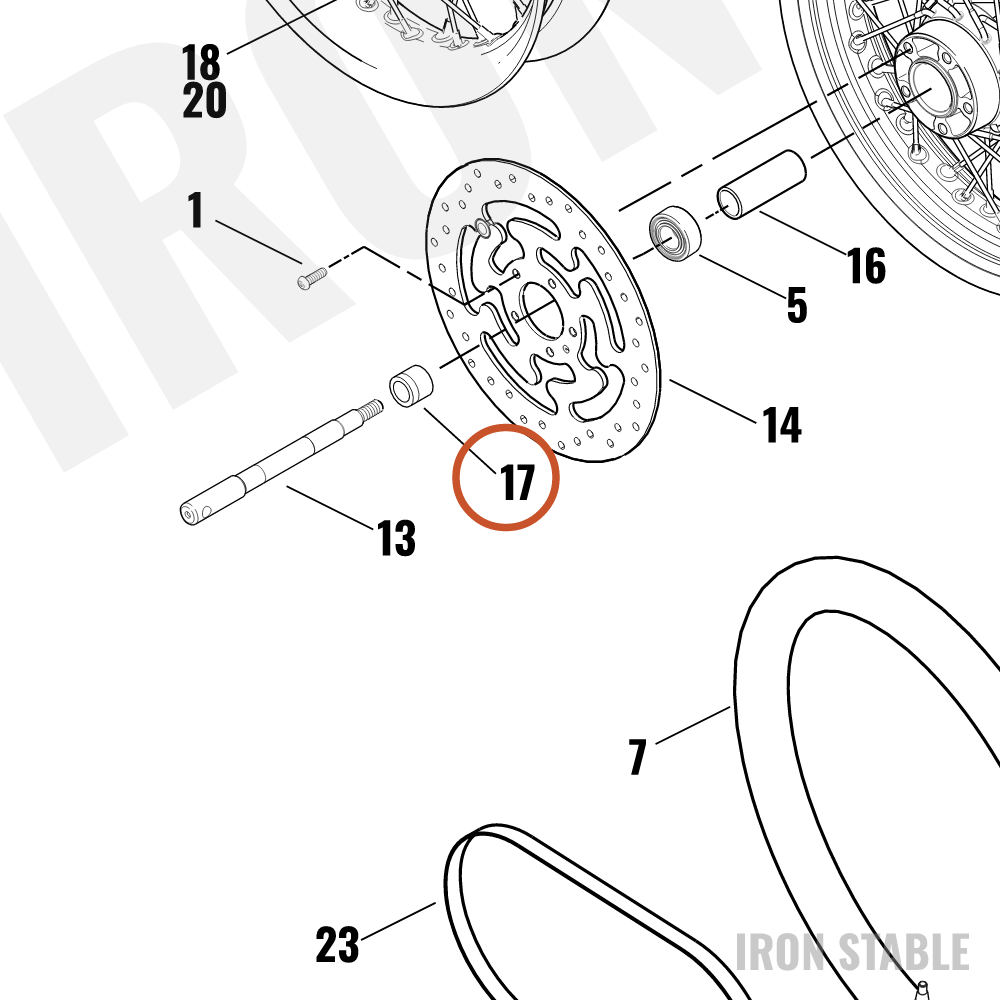Harley-Davidson Spacer, Fr Whl Bearing, X