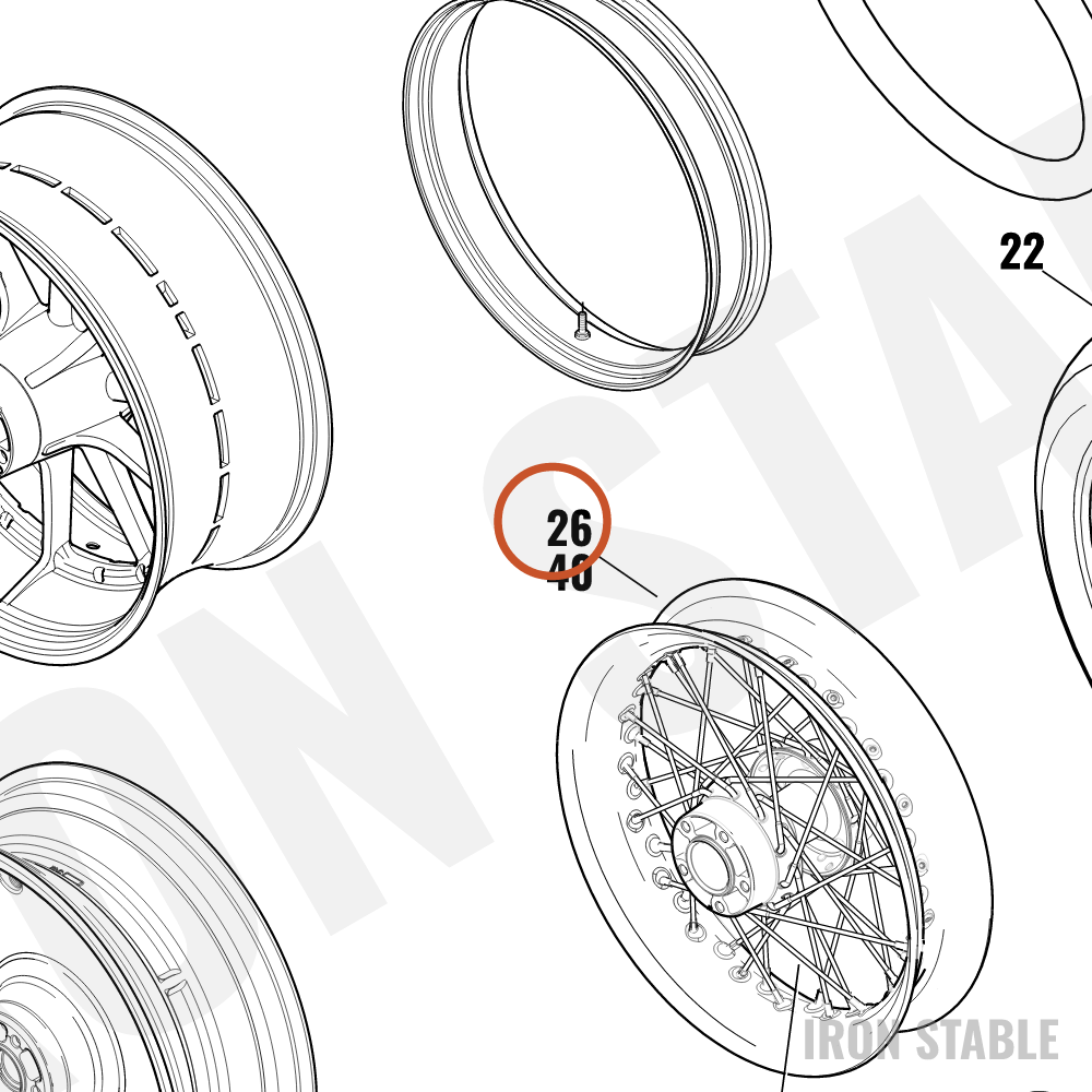 Harley-Davidson Rim Whl, T-Smth, Chrome, 16x3