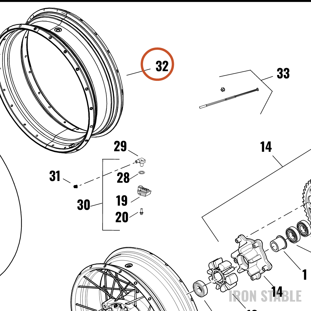 Harley-Davidson Rim, Whl, Rr, Lcd, 17x4.5