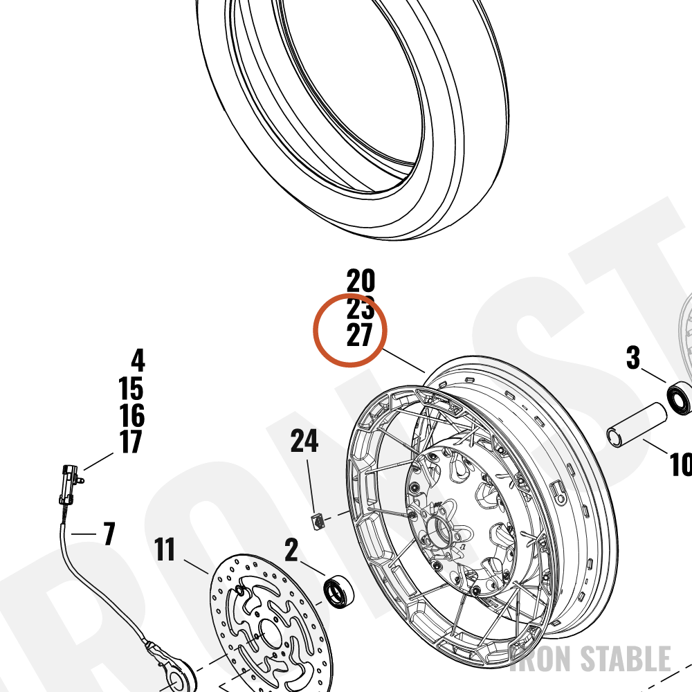 Harley-Davidson Kit, Whl Spoke W/Nip, 182.5mm, 16