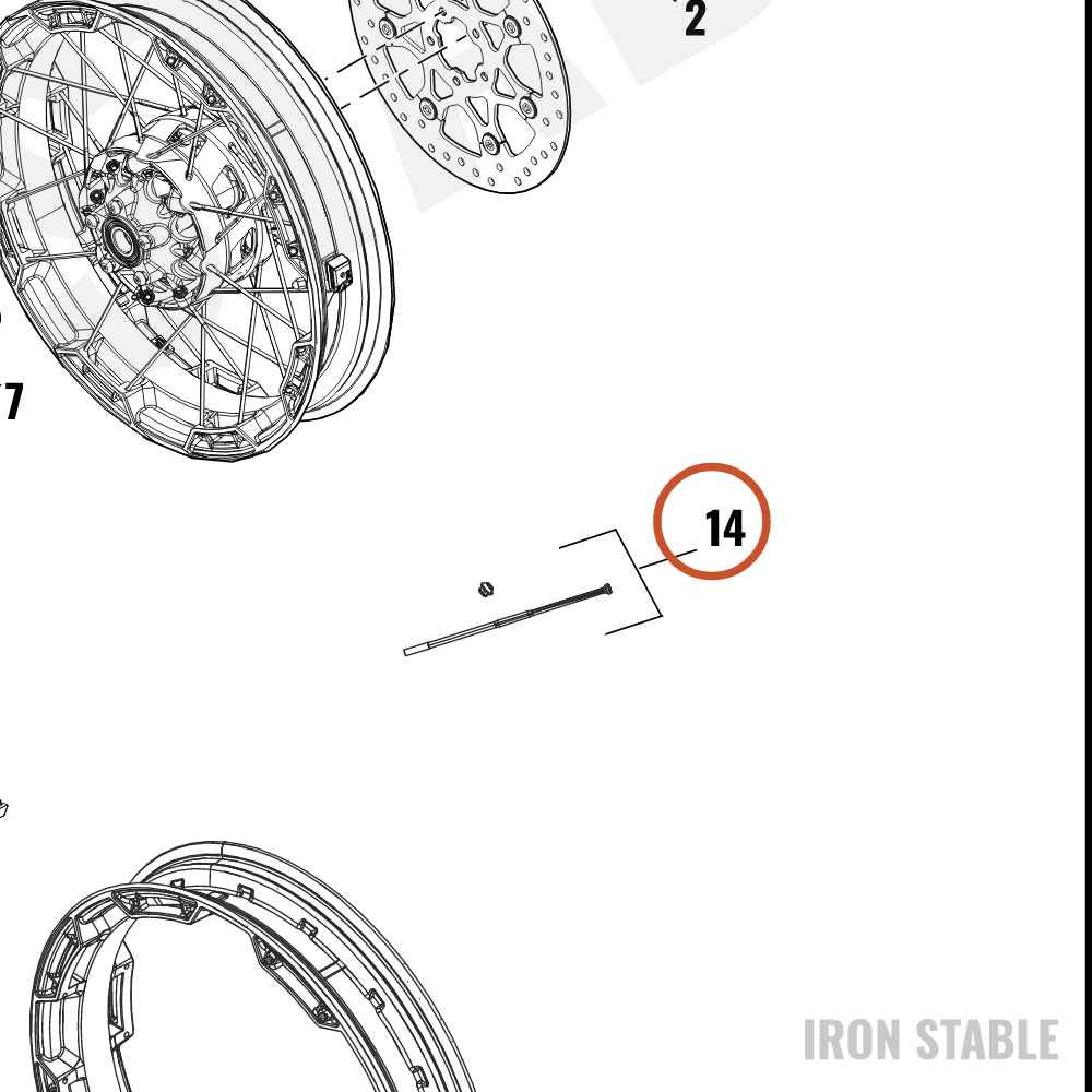Harley-Davidson Kit, Whl Spoke W/Nip, 216mm, 16pc
