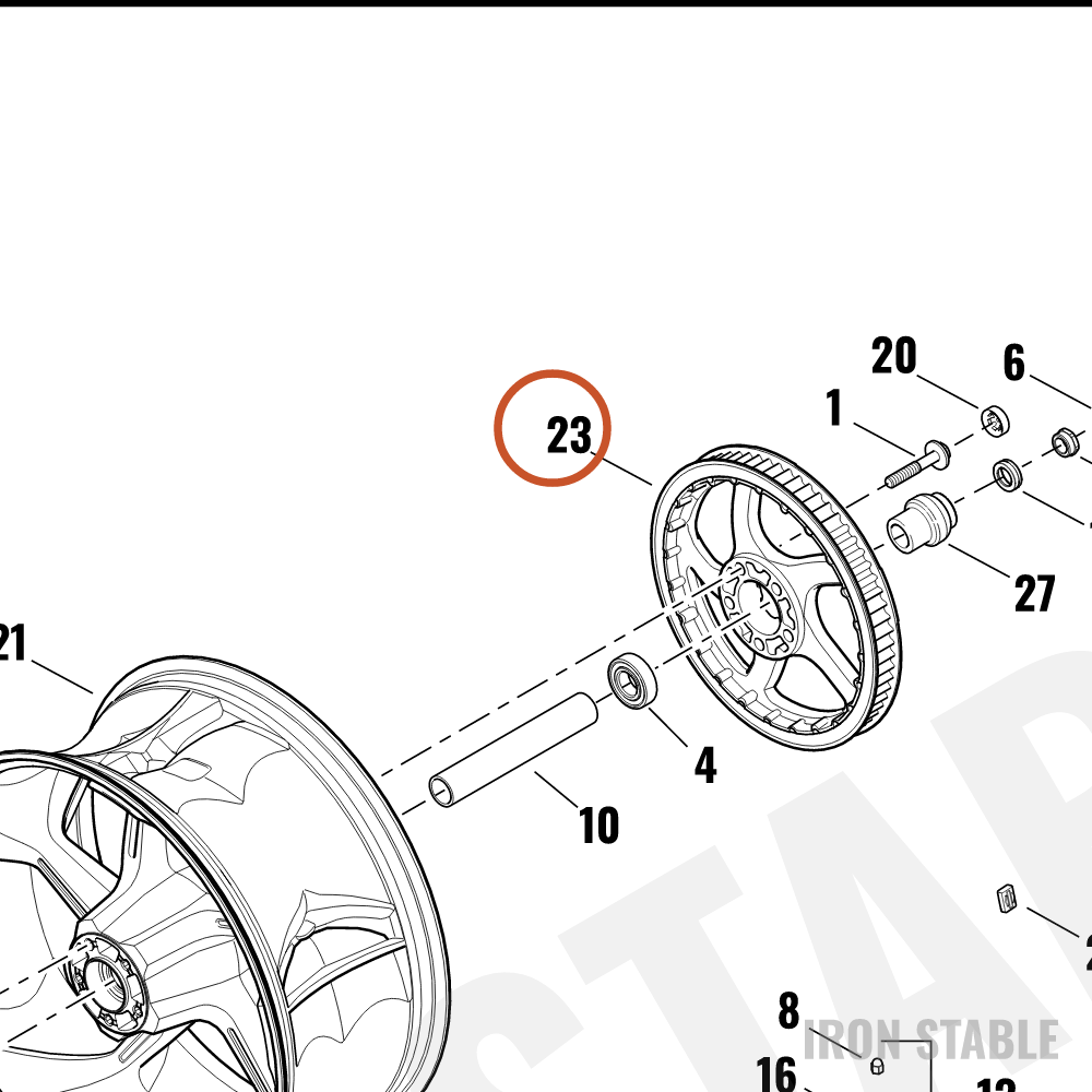 Harley-Davidson Sprocket, Whl, Assembly, Mach, 66t, Agg