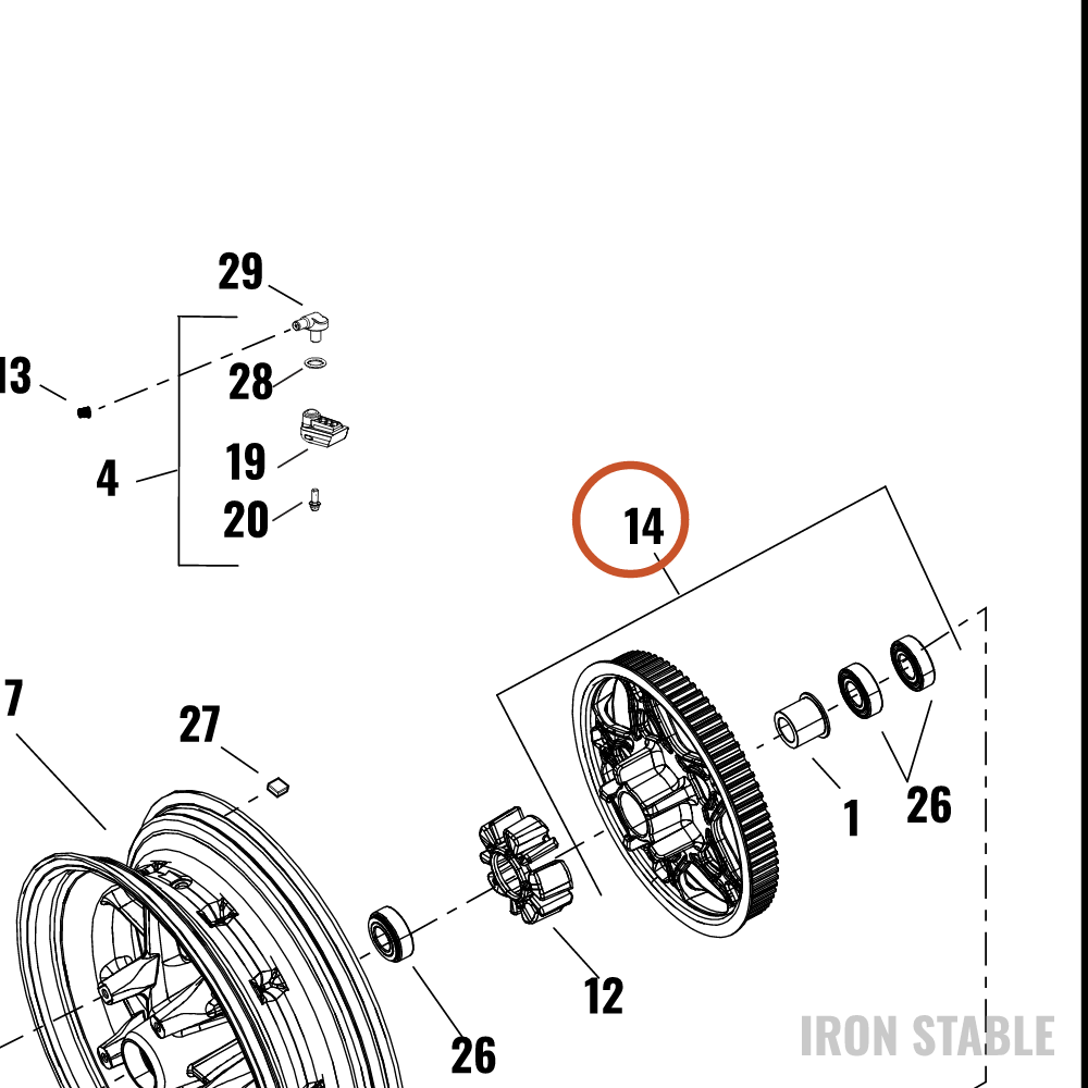 Harley-Davidson Sub-Assembly, Whl Sprkt, 80t, Assembly