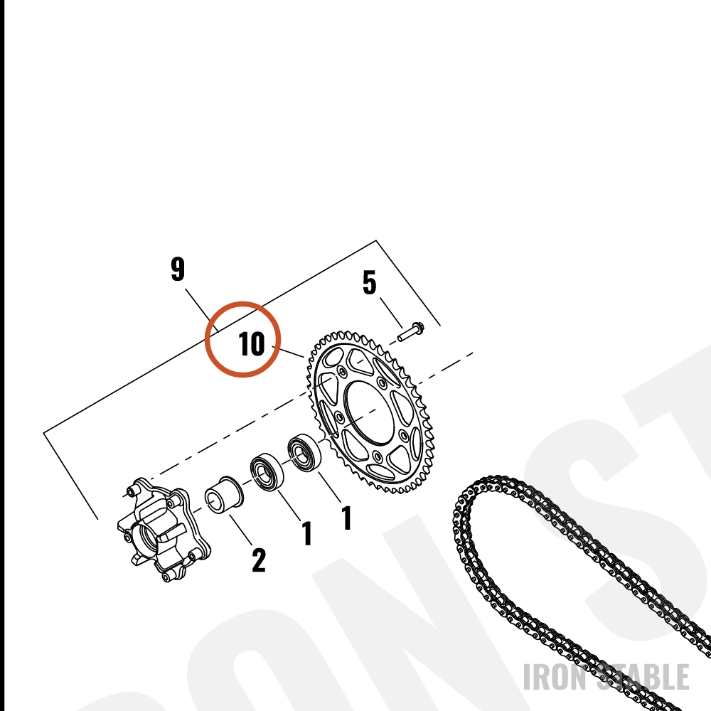 Harley-Davidson Sub-Assembly, Whl Sprkt, 48t Chain R
