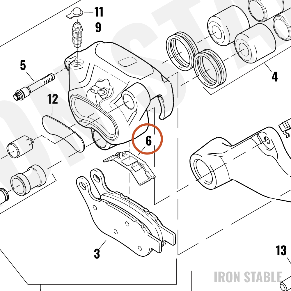 Harley-Davidson Pin W/O-Ring, Brakepad/Rr Calip