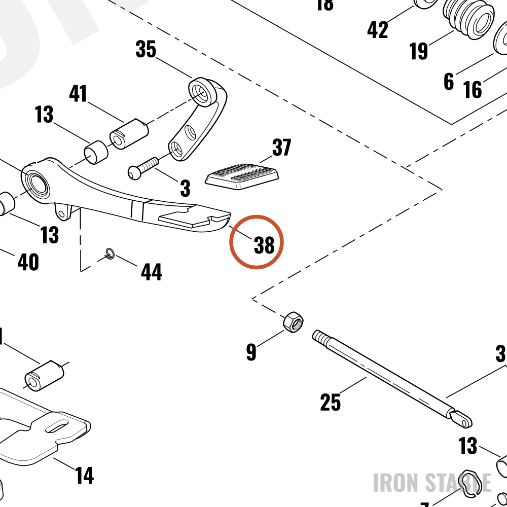 Harley-Davidson Brakelever Assembly, Rr