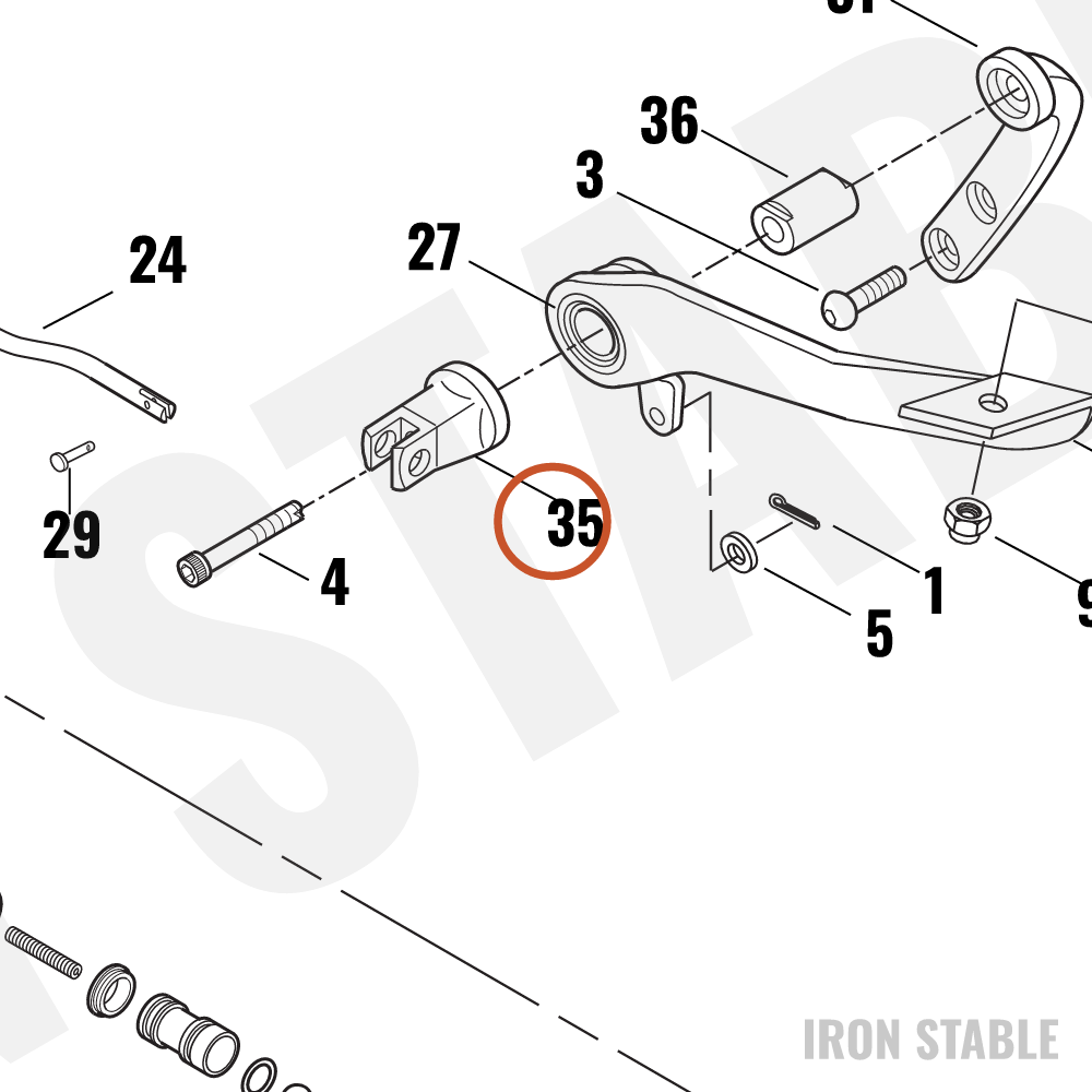 Harley-Davidson Clevis, Ftrest Mnt/Blk Wrnkl