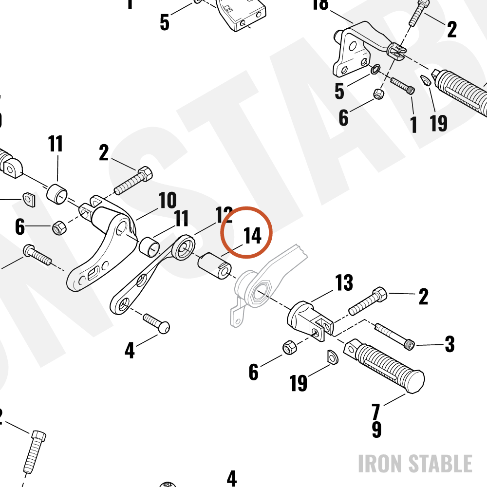 Harley-Davidson Pivot Shaft, Rr Brakepedal