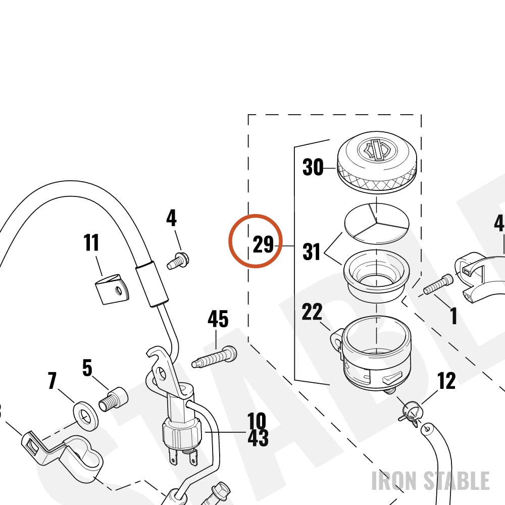 Harley-Davidson Reservoir Assembly, Rear Brake