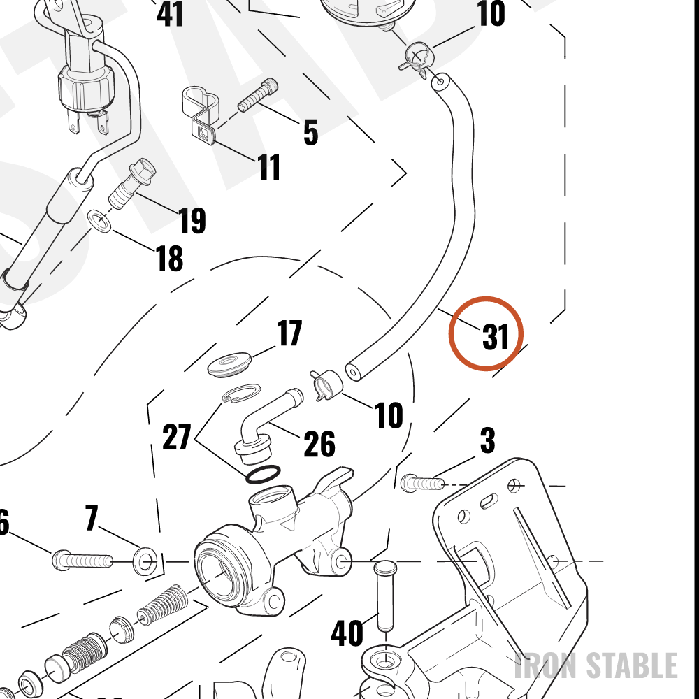 Harley-Davidson Hose, Rear Reservoir