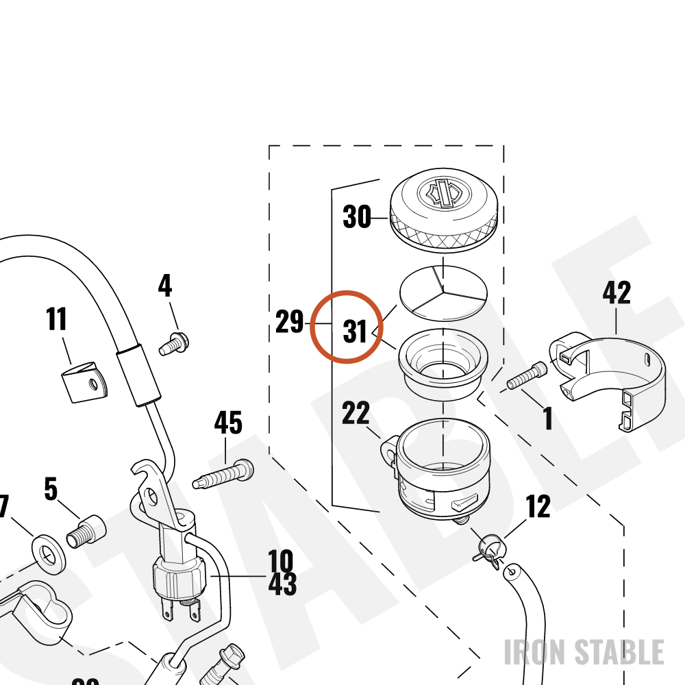 Harley-Davidson Gasket, Rear Brake Reservoir