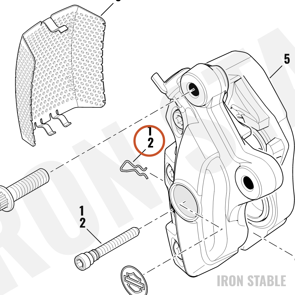 Harley-Davidson Kit-Pad Pin, Front Caliper
