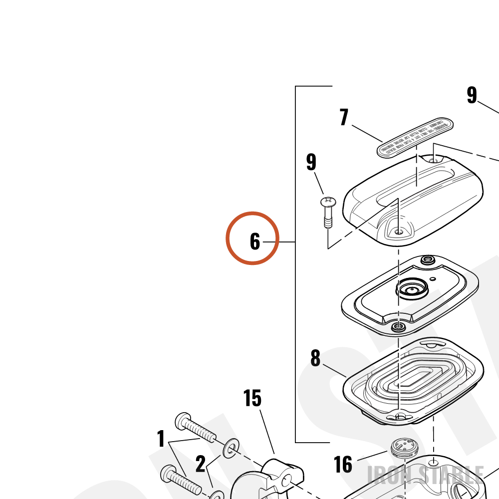 Harley-Davidson Brake Ma Cyl, Cover Assembly, Blk