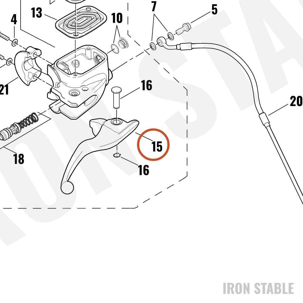 Harley-Davidson Kit, Brake, Front Lever, Polished