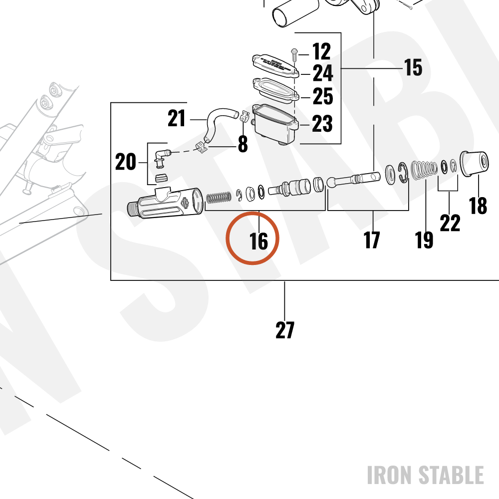Harley-Davidson Repair Kit, Master Cyl, Rr Vrsc