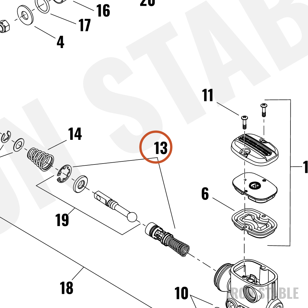 Harley-Davidson Kit-Repair, Master Cyl, Touring(Po