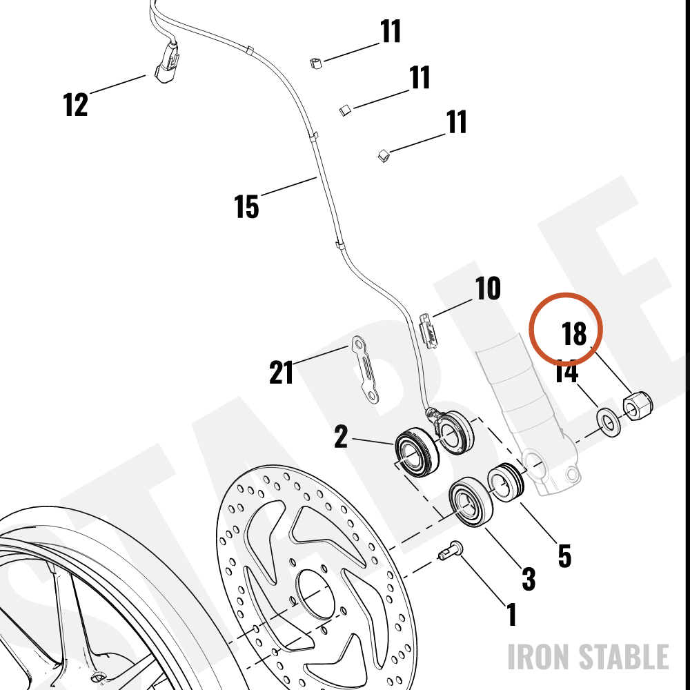 Harley-Davidson Nut, Axle, Locking, Fine Thd, Fr