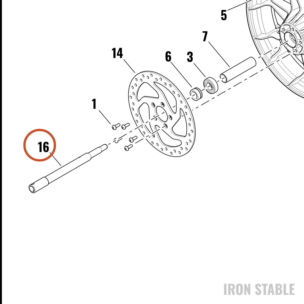 Harley-Davidson Axle, Fr, Shaft