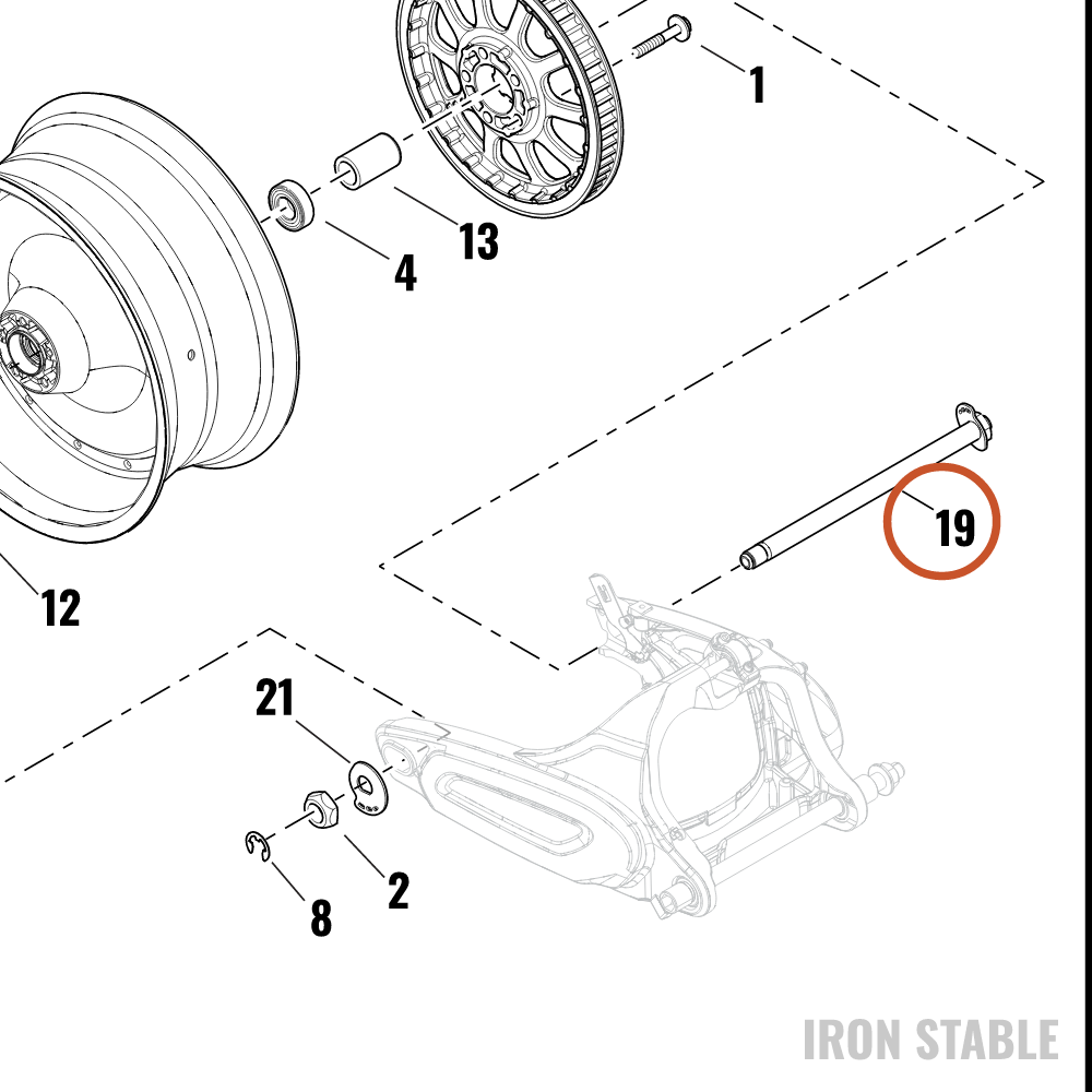Harley-Davidson Axle, Rr, Assembly, Cam Adjust