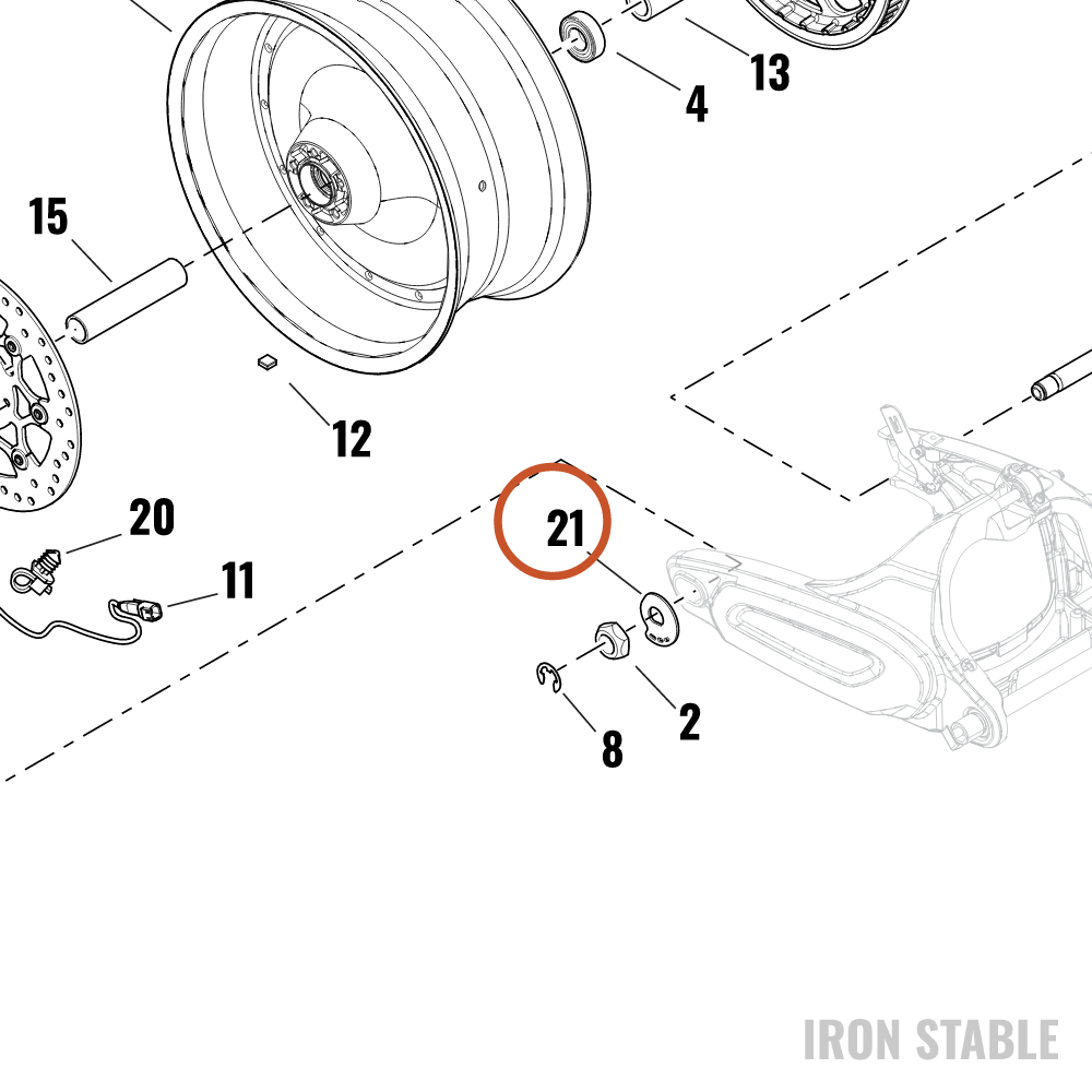 Harley-Davidson Axle, Rr, Cam