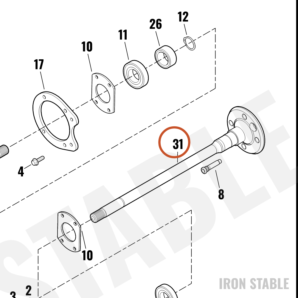 Harley-Davidson Kit, Axle, Driveshaft, Lh