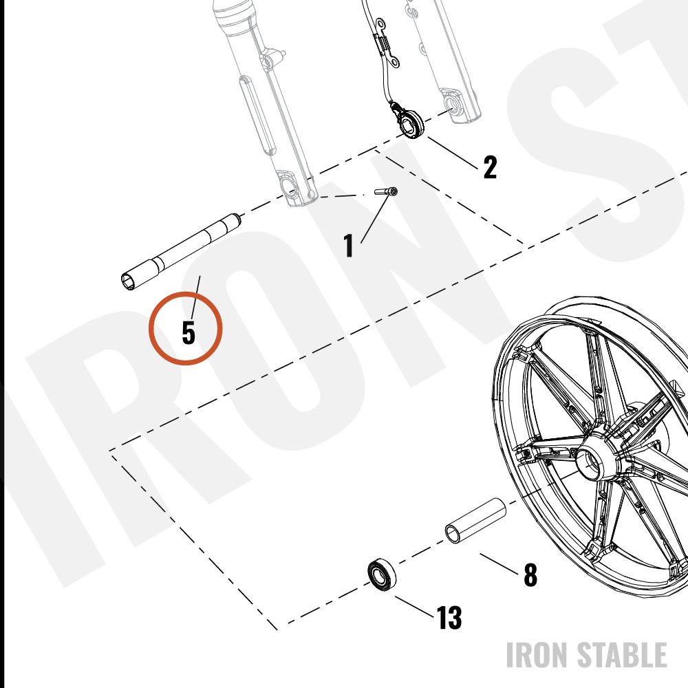 Harley-Davidson Axle, Fr, Narrow