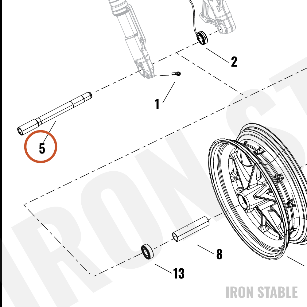 Harley-Davidson Axle, Fr, Wide
